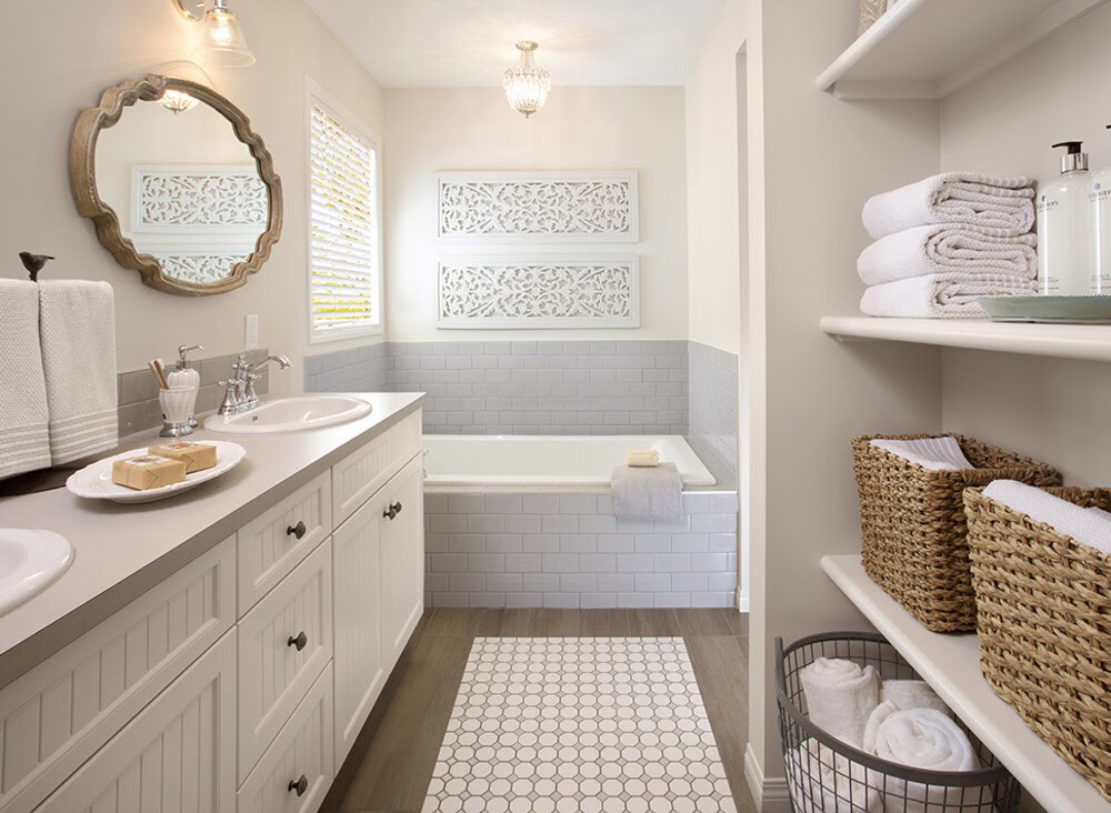 clean bathroom with white towels