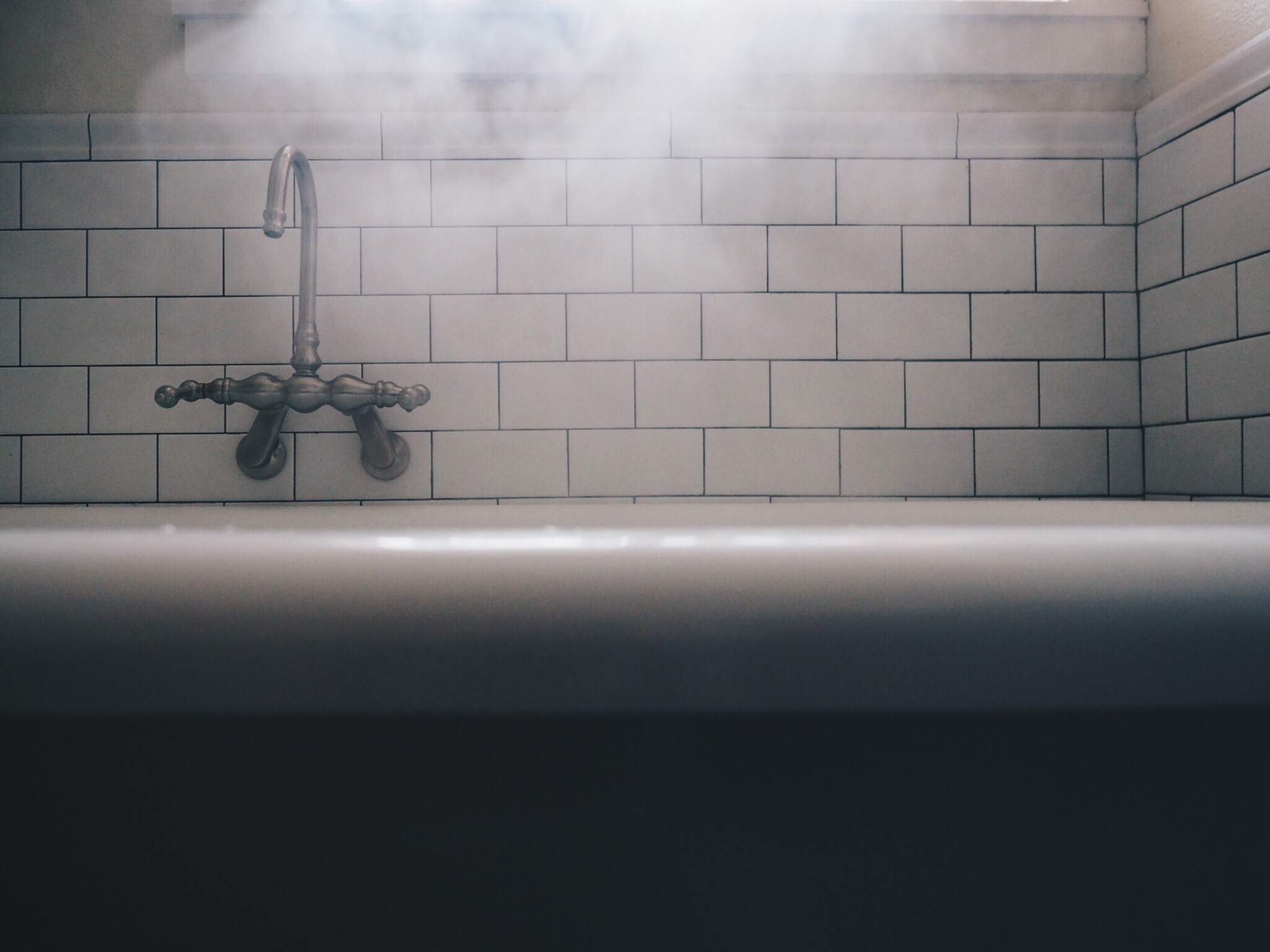 steam rising from a bath
