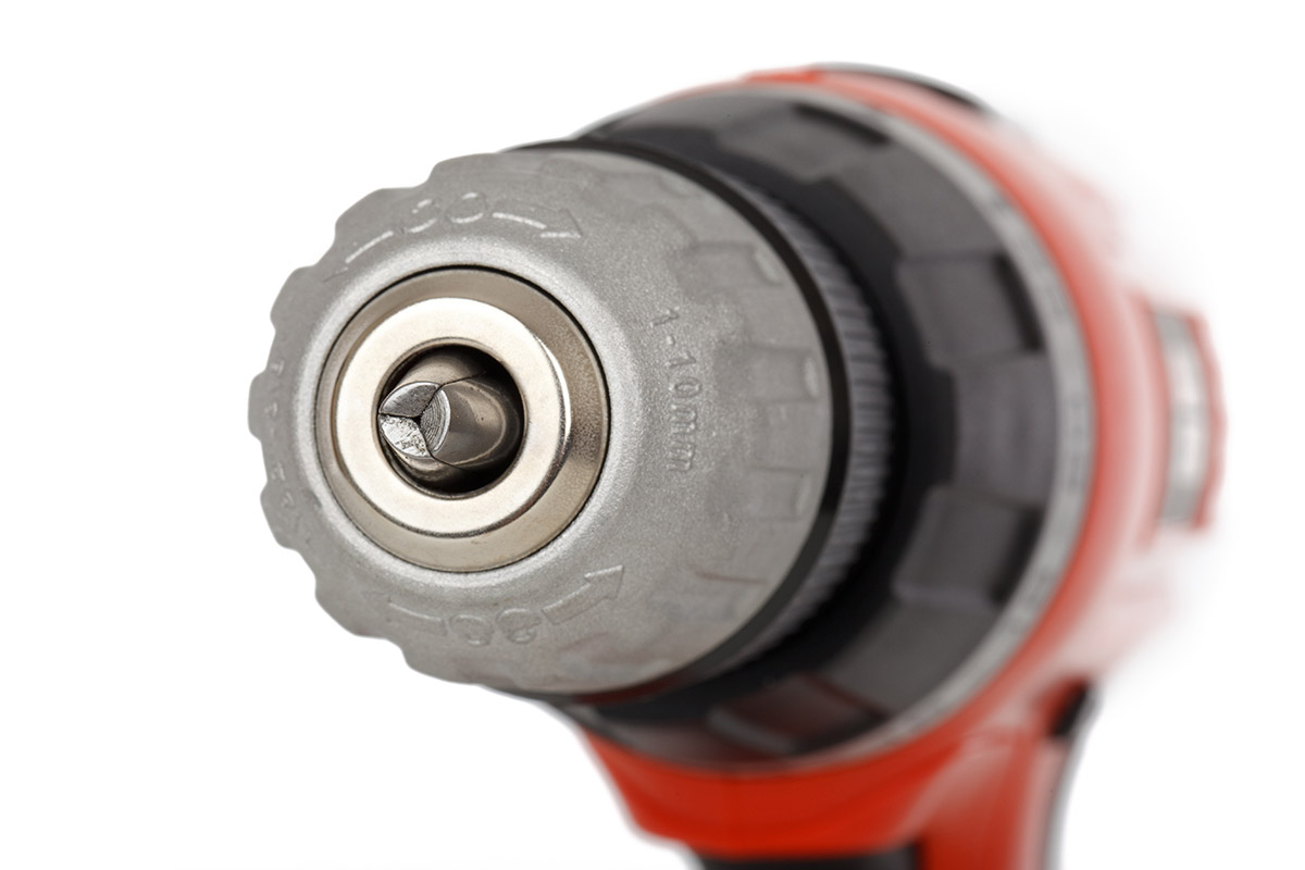 close up of an electric drill