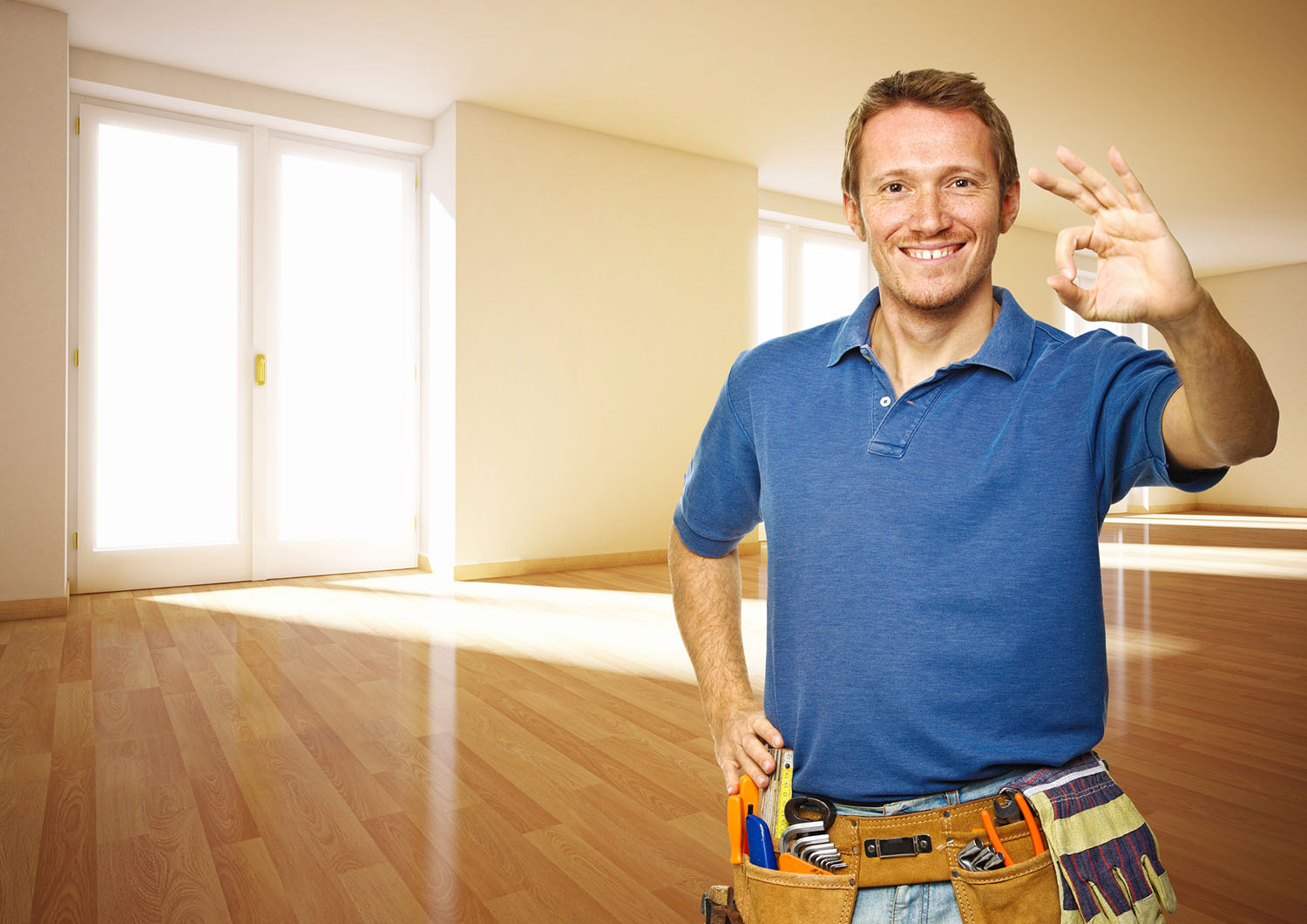 handyman in a blue shirt