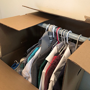 wardrobe box for packing clothes