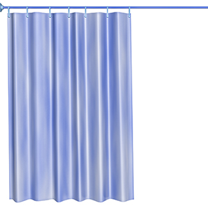 blue shower curtain assembly