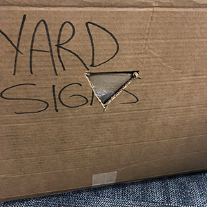 cardboard box with a handle