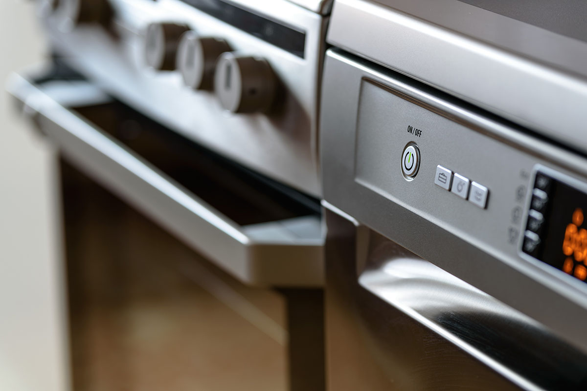 closeup of kitchen appliances