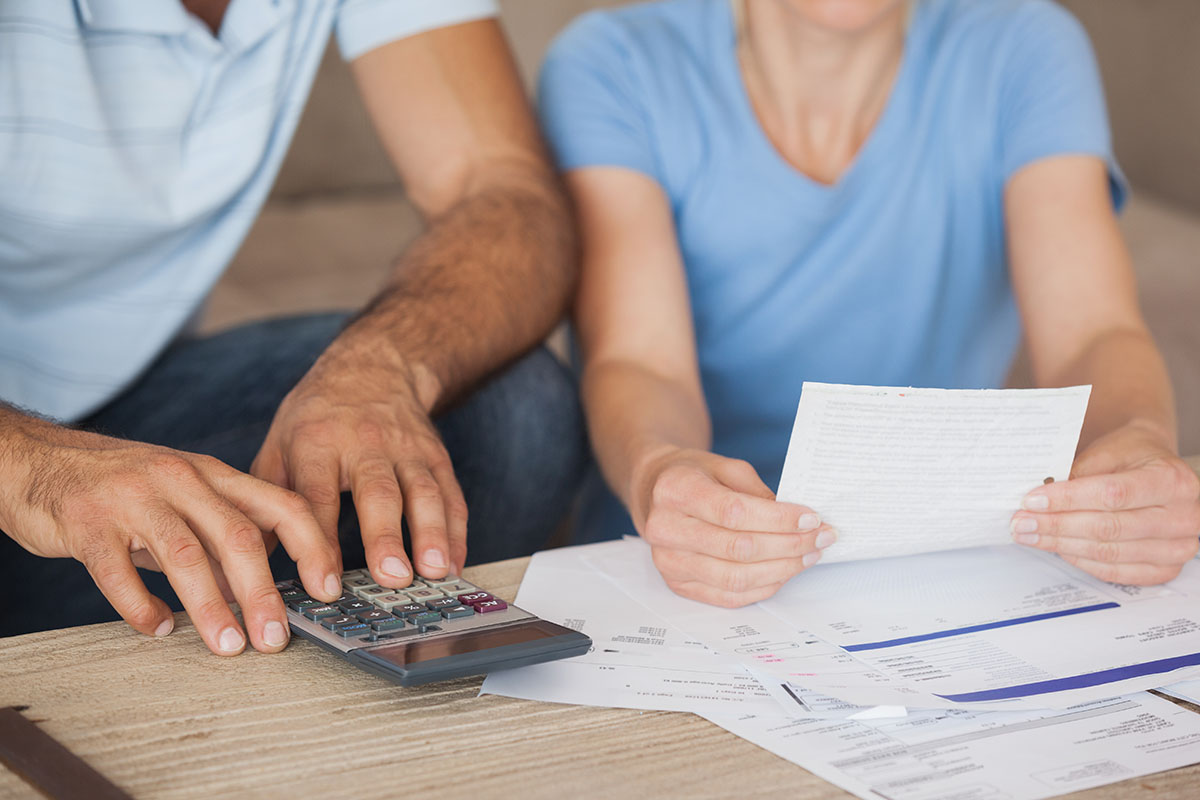 couple paying bills