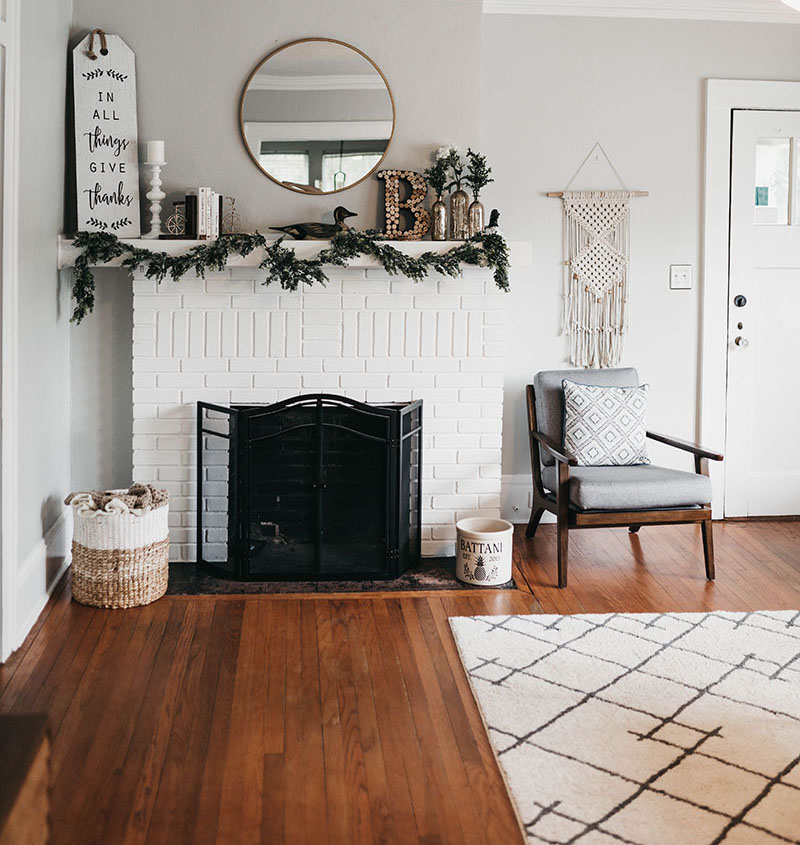 decorated fireplace