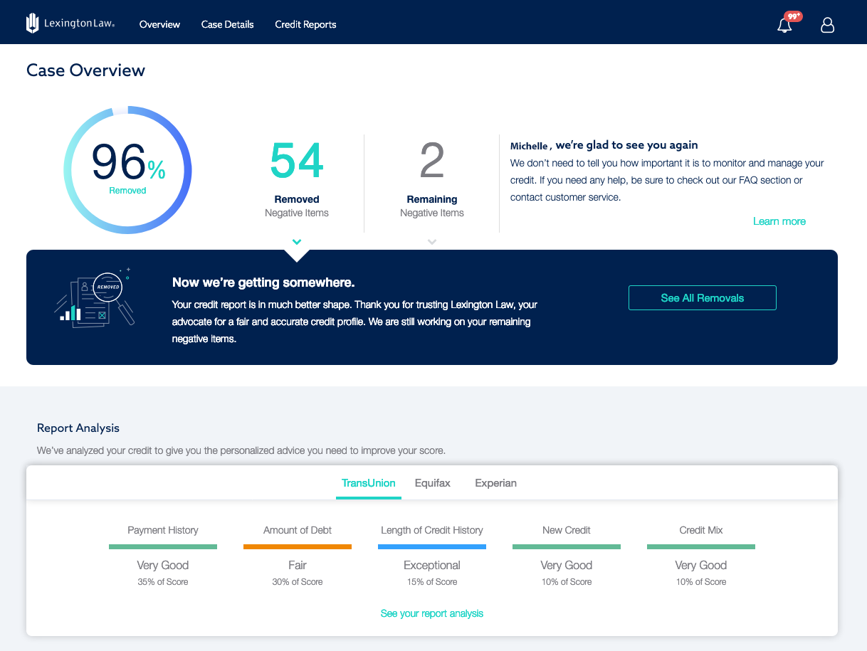 lexington law dashboard