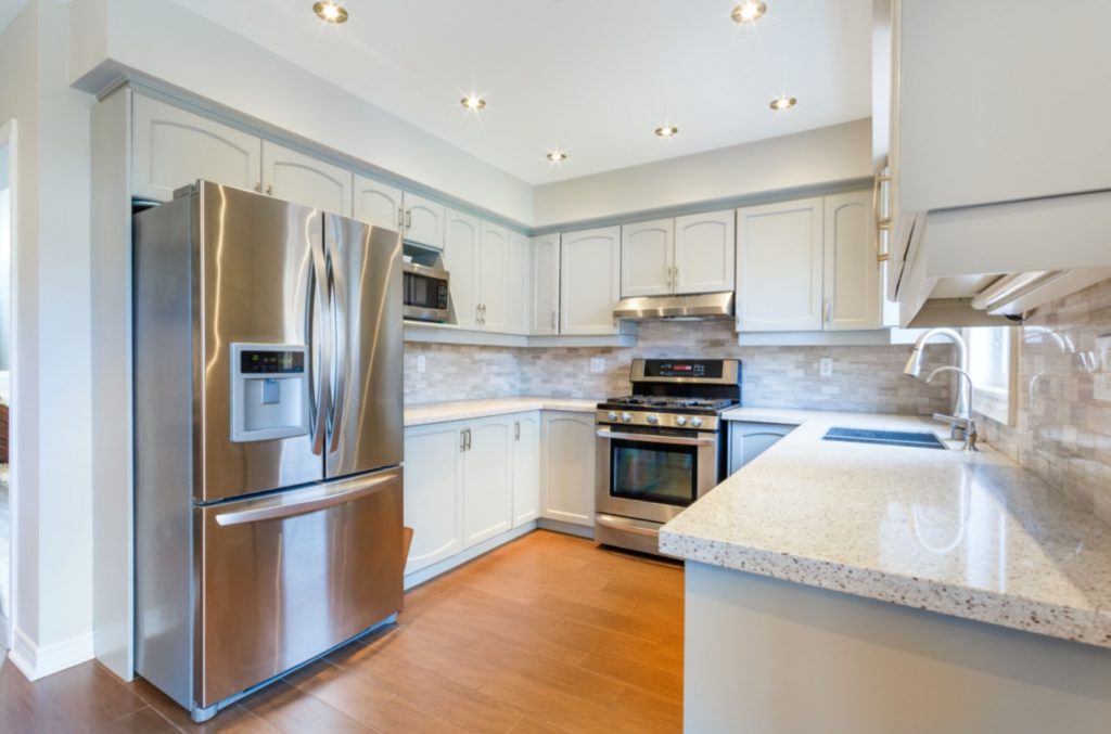 clean kitchen with bright lighting