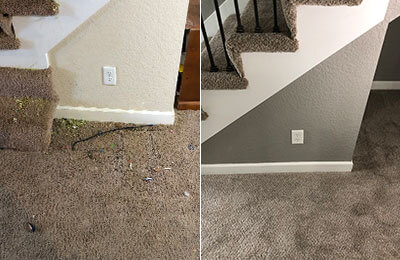 bottom of the stairs before and after