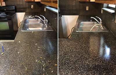 kitchen counter before and after