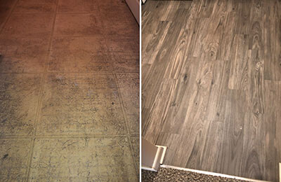 vinyl flooring installation before and after