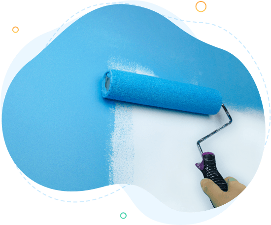 blue roller paint brush