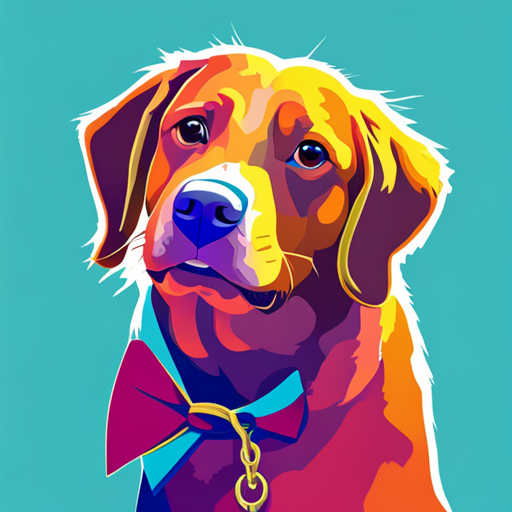 digital art rendering of a happy service animal