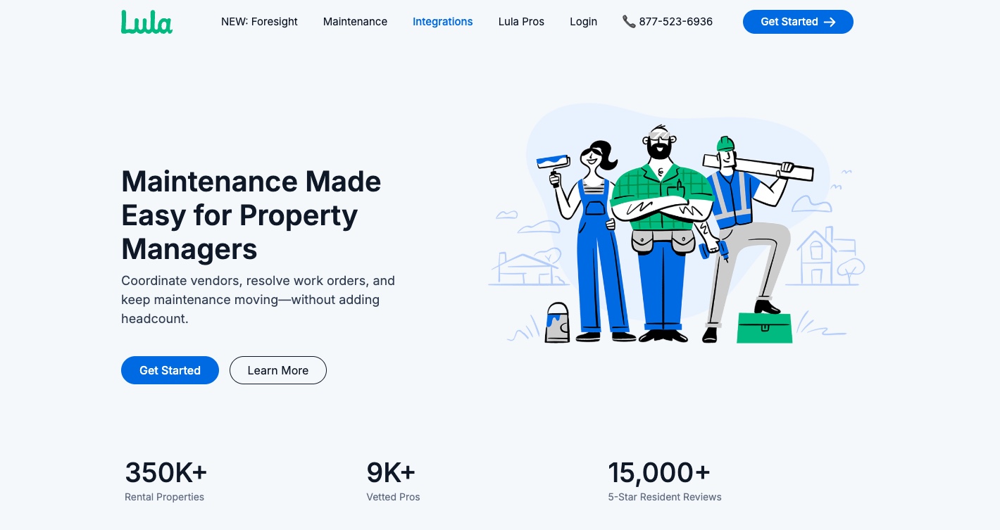 A screenshot of Lulas homepage