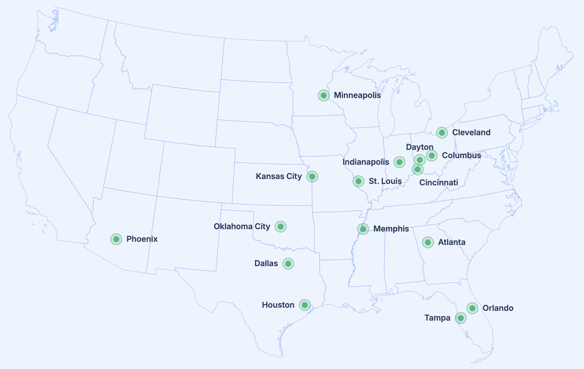 US map showing Lula make-ready markets