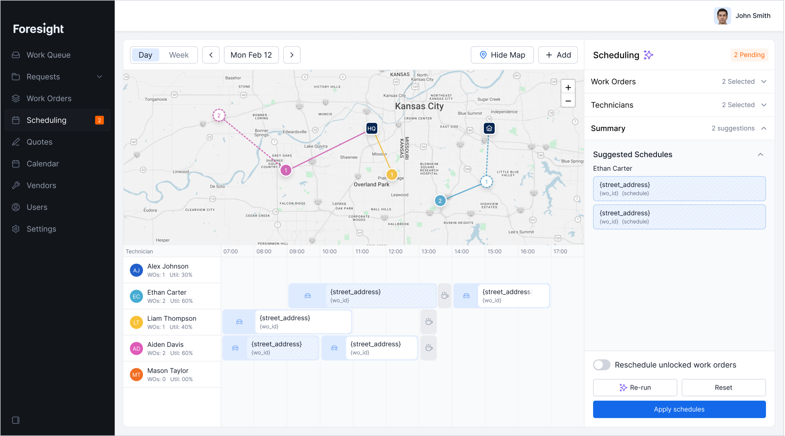 Foresight property management coverage map