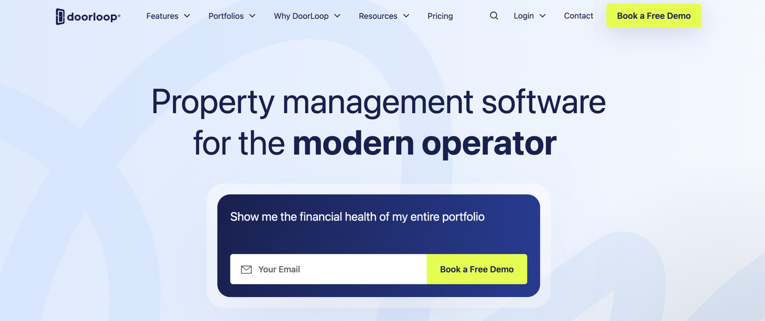 A screenshot of doorloops homepage