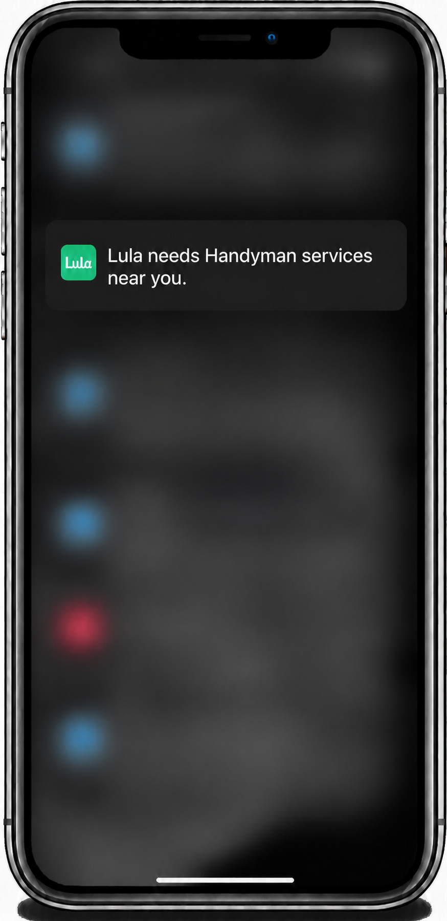 Lula Pros app notification screen