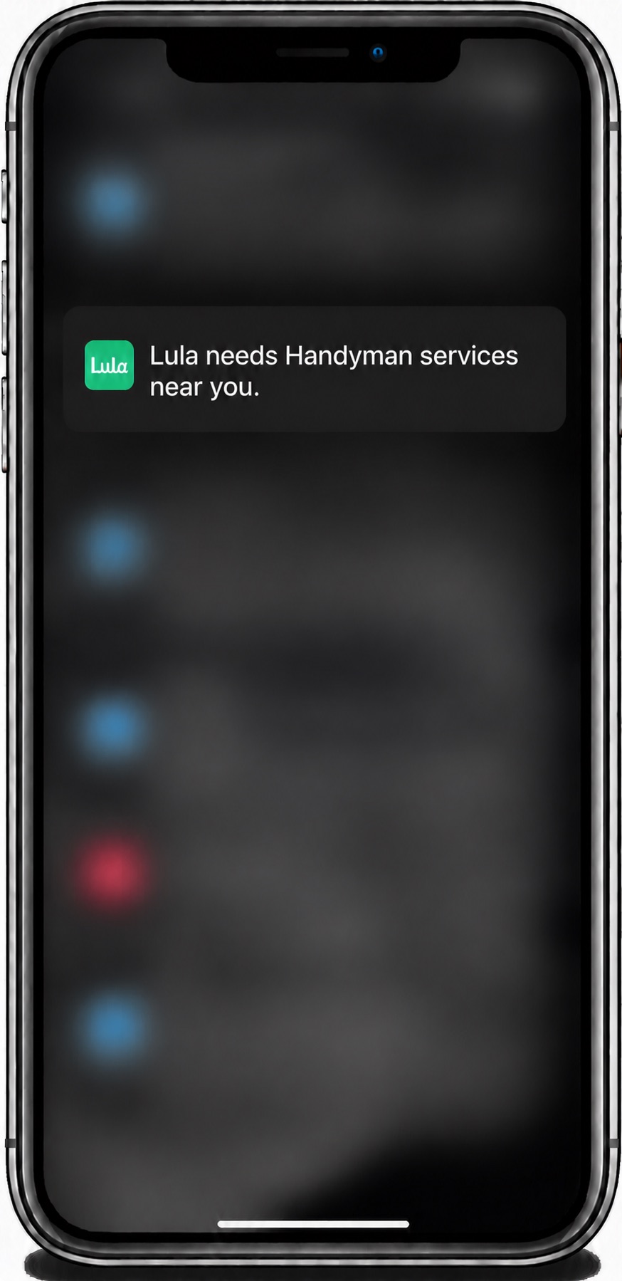 Lula Pros app notification screen